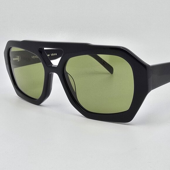 Vehla River VS414 Gloss Black Frame Khaki Lens Aviator Sunglasses 53-17-140 main image 16